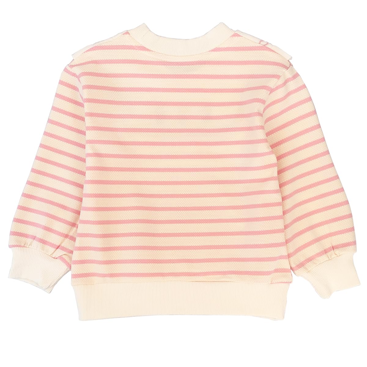Conjunto 2 Piezas para Niña: Sudadera Rayas Rosa con Babero Decorativo Encaje y Flores Bordadas y Jeans con Conejita y Flores