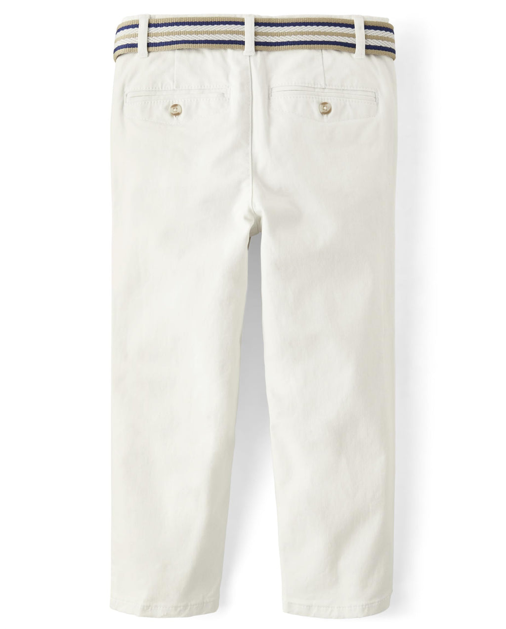Gymboree Pantalón Chino Blanco Simply White con Cinturón (12M - 12T)
