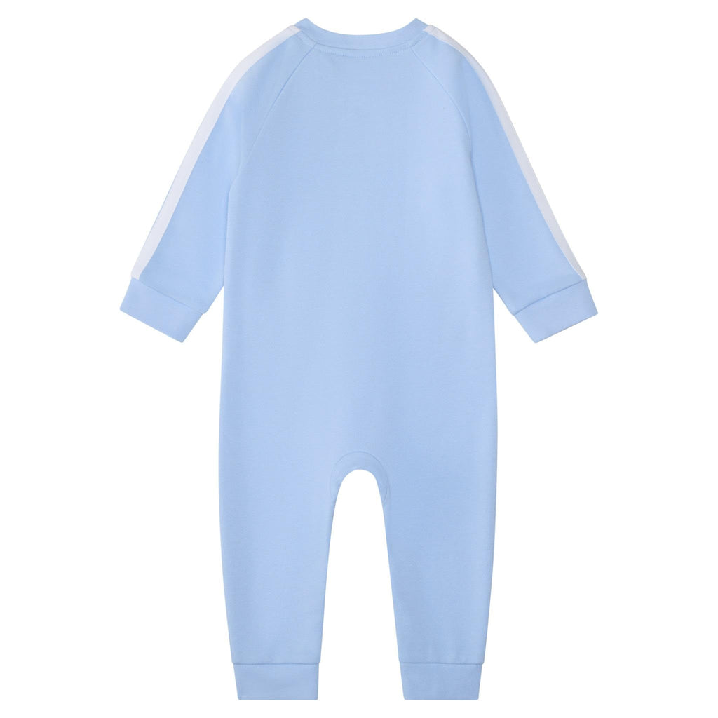 Mono Manga Larga Adidas | 3 Rayas + Cachorro Logo | Azul Cielo (Glow Blue) | Bebé/Niño (3M - 24M)