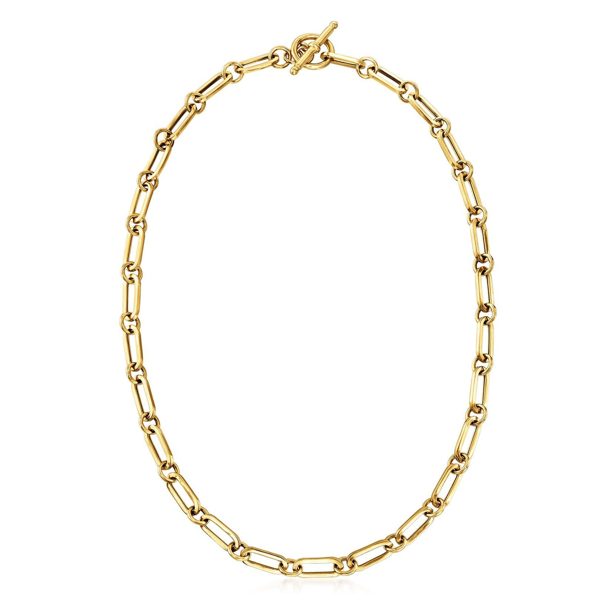 Collar de Eslabones Paper Clip · Oro 18K sobre Plata Esterlina — Ross-Simons