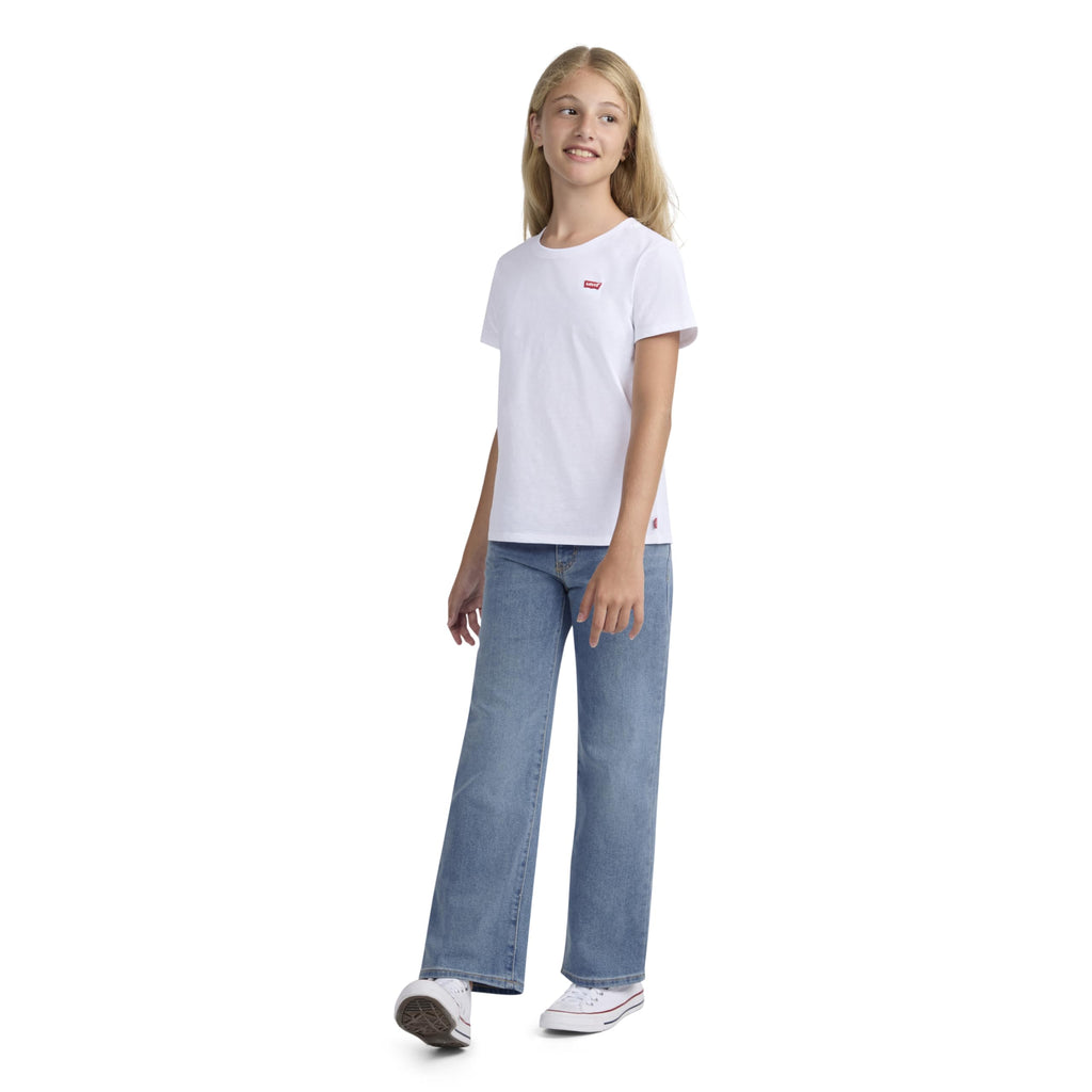 Jean Wide Leg Tiro Alto Levi's | Azul Claro Luminoso + Costuras Doradas + Arcuata Icónica | Niña (4T - 16T)