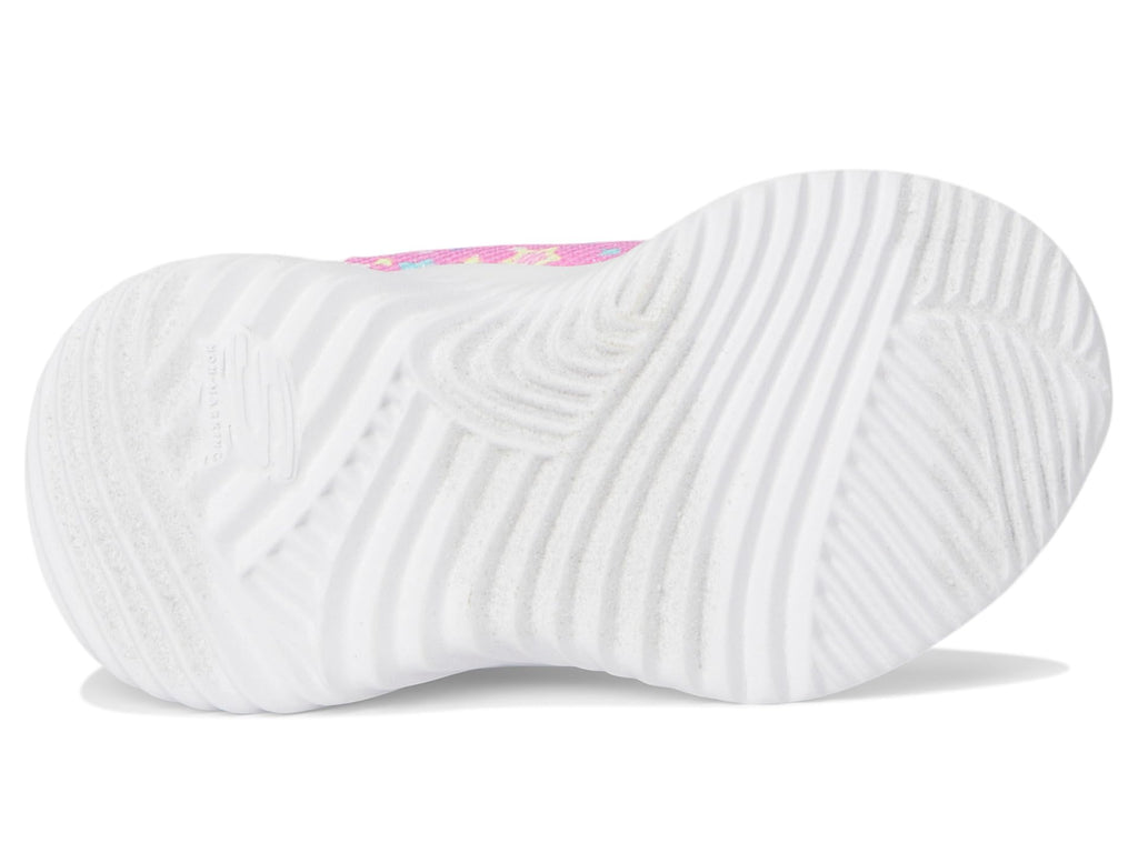 Skechers - Tenis Deportivos Bounder con Cierre Adaptable y Estampado de Estrellas para Niña (Rosa/Multicolor) (Talla 21 - 26)