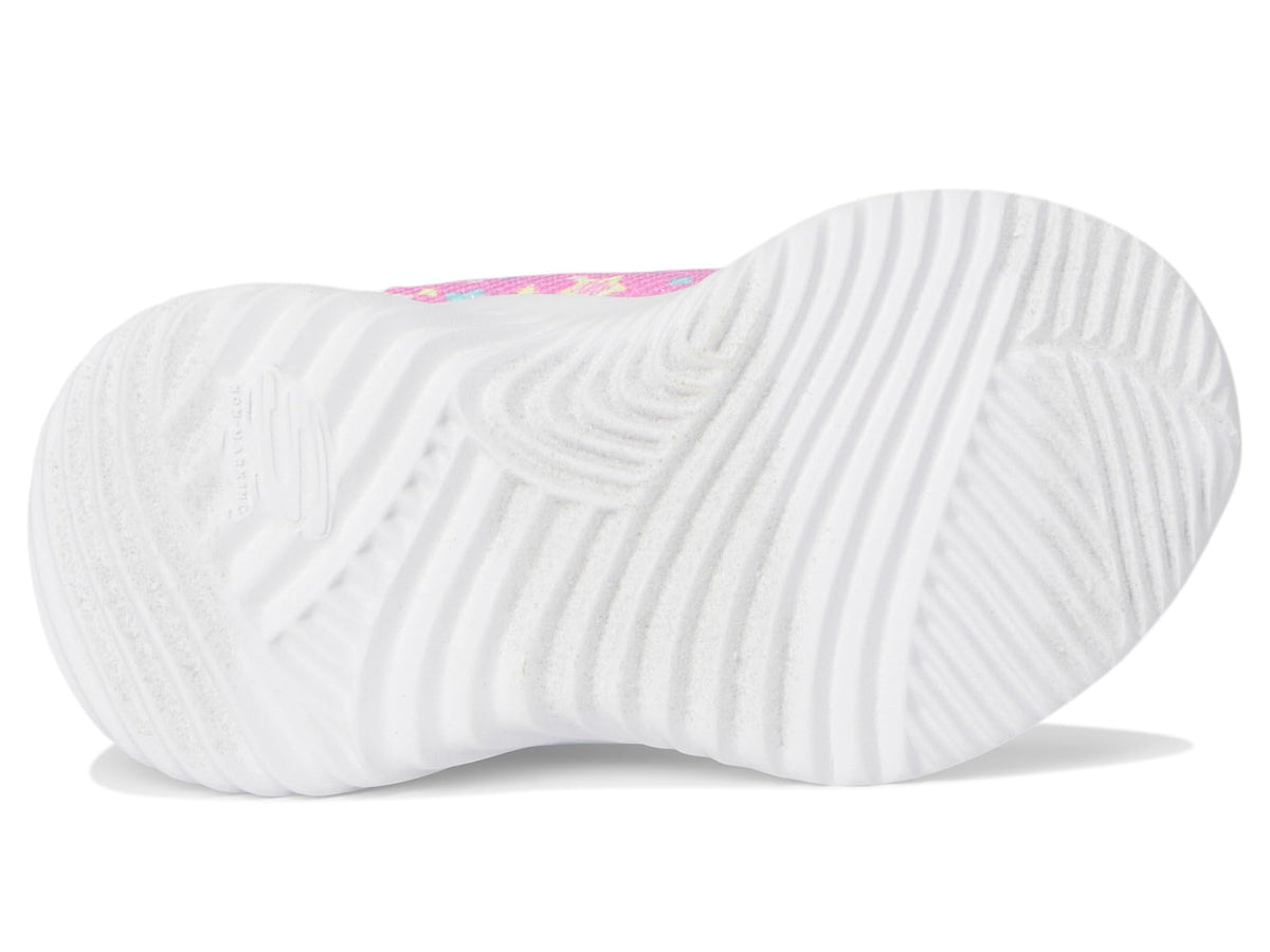 Skechers - Tenis Deportivos Bounder con Cierre Adaptable y Estampado de Estrellas para Niña (Rosa/Multicolor) (Talla 21 - 26)