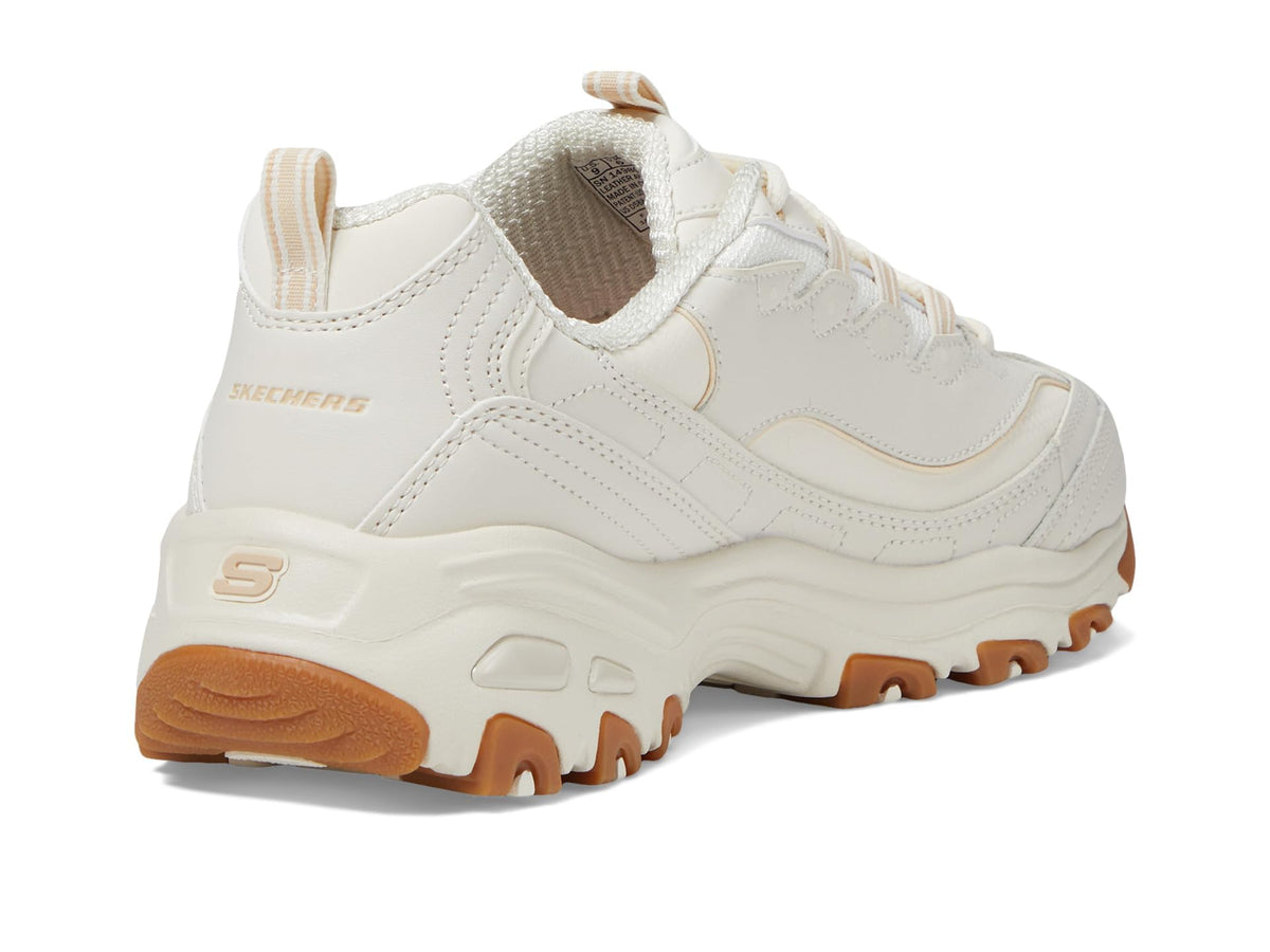 Skechers - Tenis Deportivos de Moda D'Lites Good Neutral con Plantilla de Espuma Viscoelástica para Mujer (Blanco Sucio/Marfil) (Talla Adulta 35 - 41)