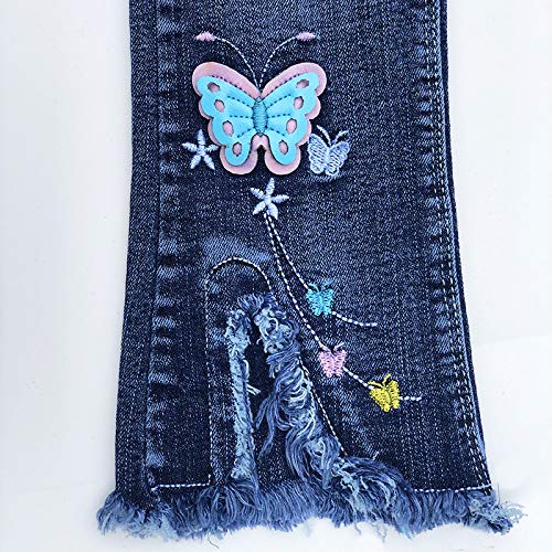 Jean Acampanado para Niña con Mariposas Bordadas