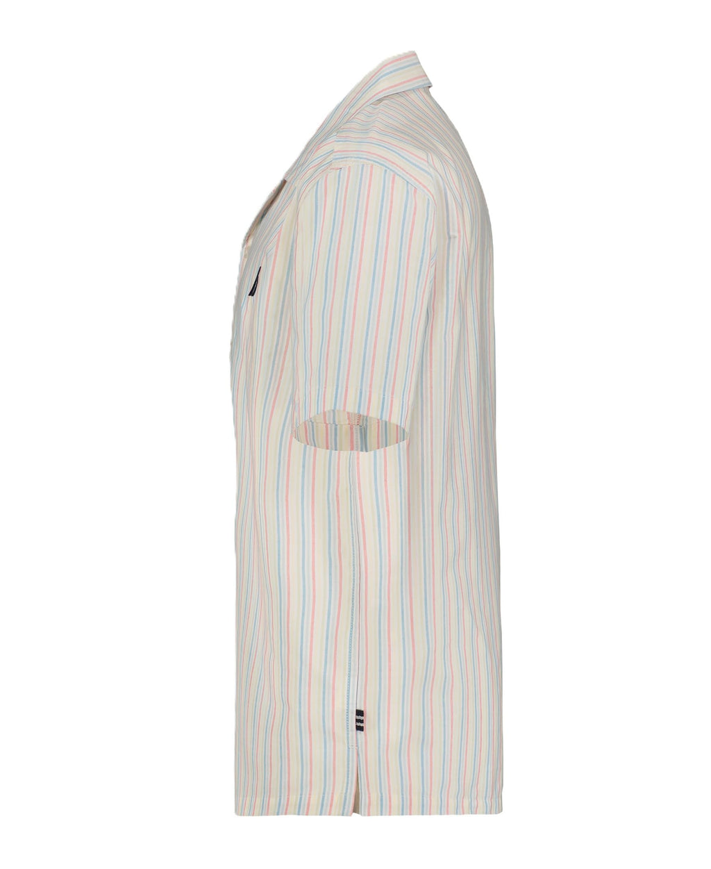 Nautica | Camisa Manga Corta Rayas Finas Resort Blanco Multicolor Niño  (8T - 16T)
