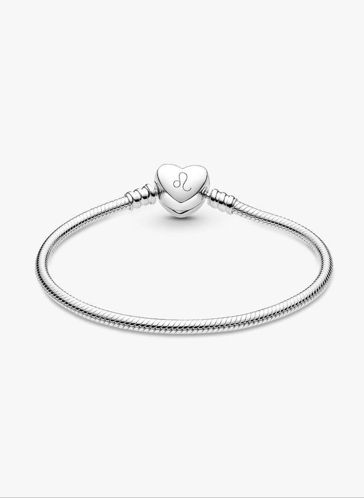 Pulsera Pandora Moments Cadena Serpiente Corazón Plata Grabable