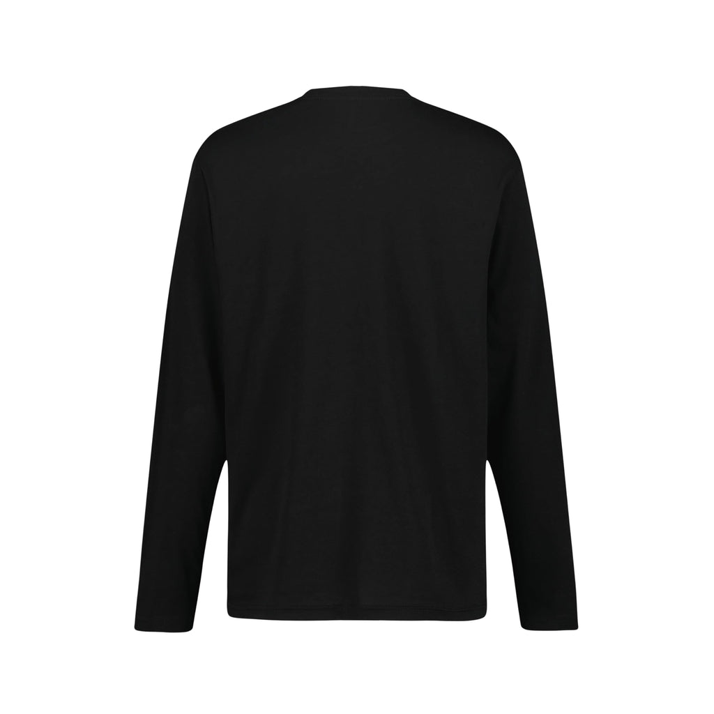 Tommy Hilfiger | Camiseta Niño Manga Larga Logo Bandera Bordado Texto Vertical Manga 100% Algodón Negro (8-16T)