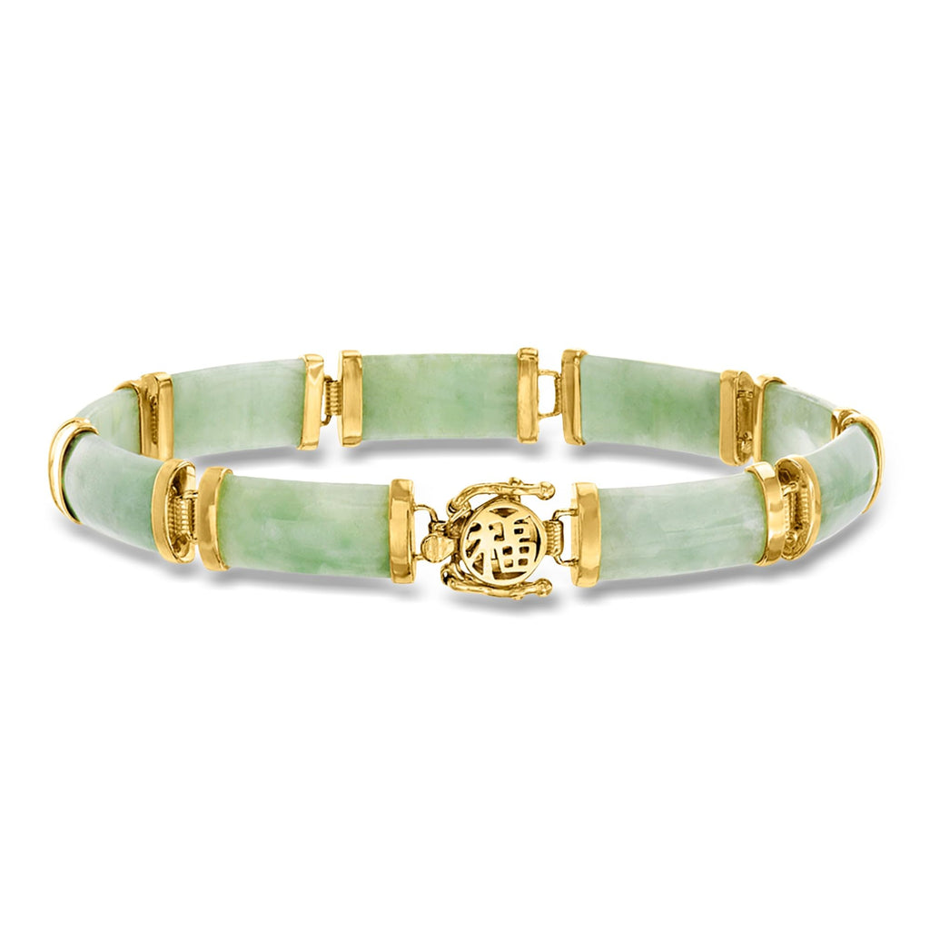 Ross-Simons | Pulsera Jade Buena Fortuna · Oro 18K sobre Plata 925