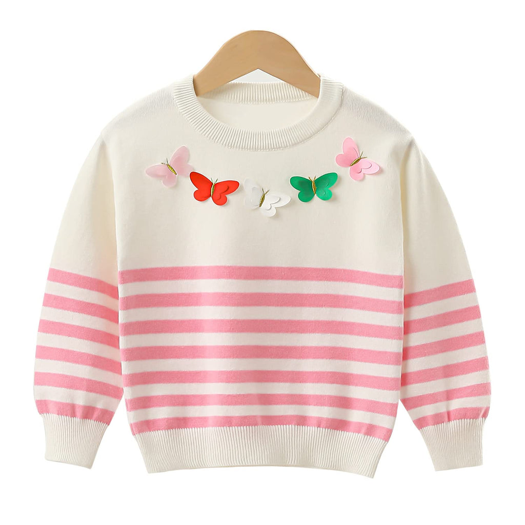 Conjunto 2 Piezas para Niña: Suéter con Mariposas 3D y Jogger Jeans Bordados