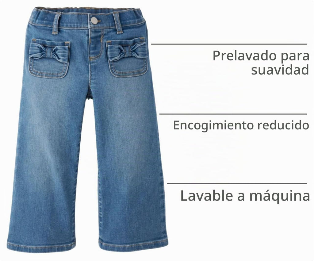 The Children's Place Jeans de Pierna Ancha con Lazos (12M - 5T)