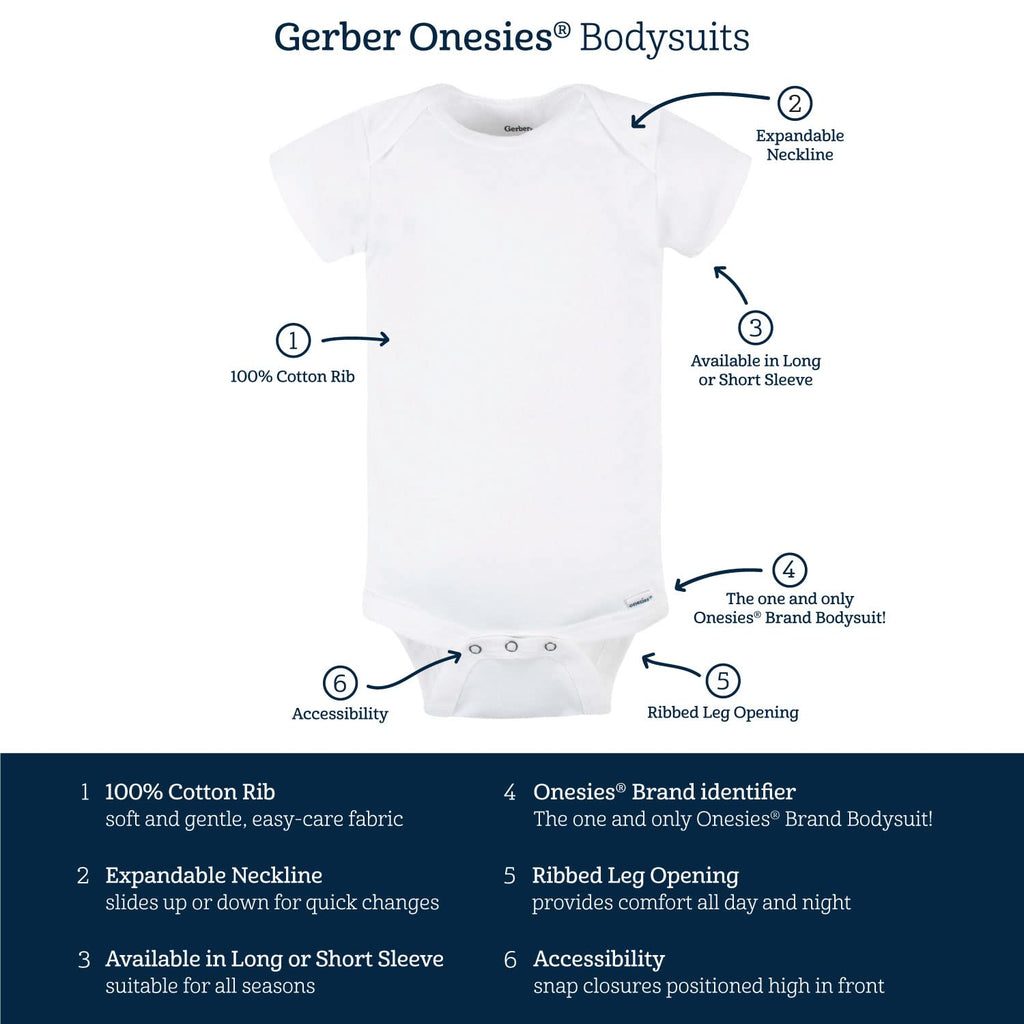 Gerber | Pack 8 Bodies Manga Corta para Niña Bebé — Onesies Collection