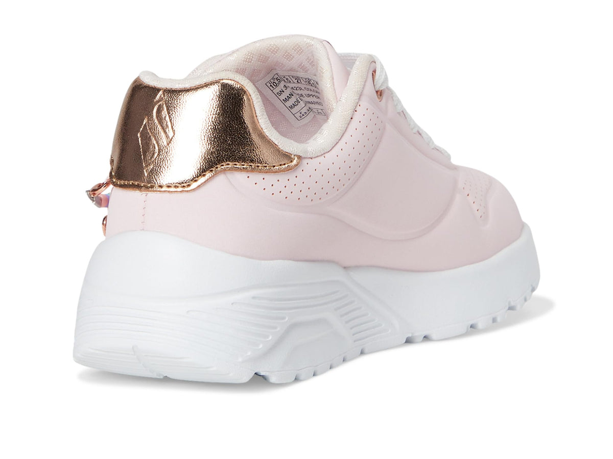 Skechers - Tenis Deportivos Uno Lite - Charming Lite con Detalle de Pulsera de Dijes para Niña (Rosa Claro/Multicolor) (Talla 27 - 40)
