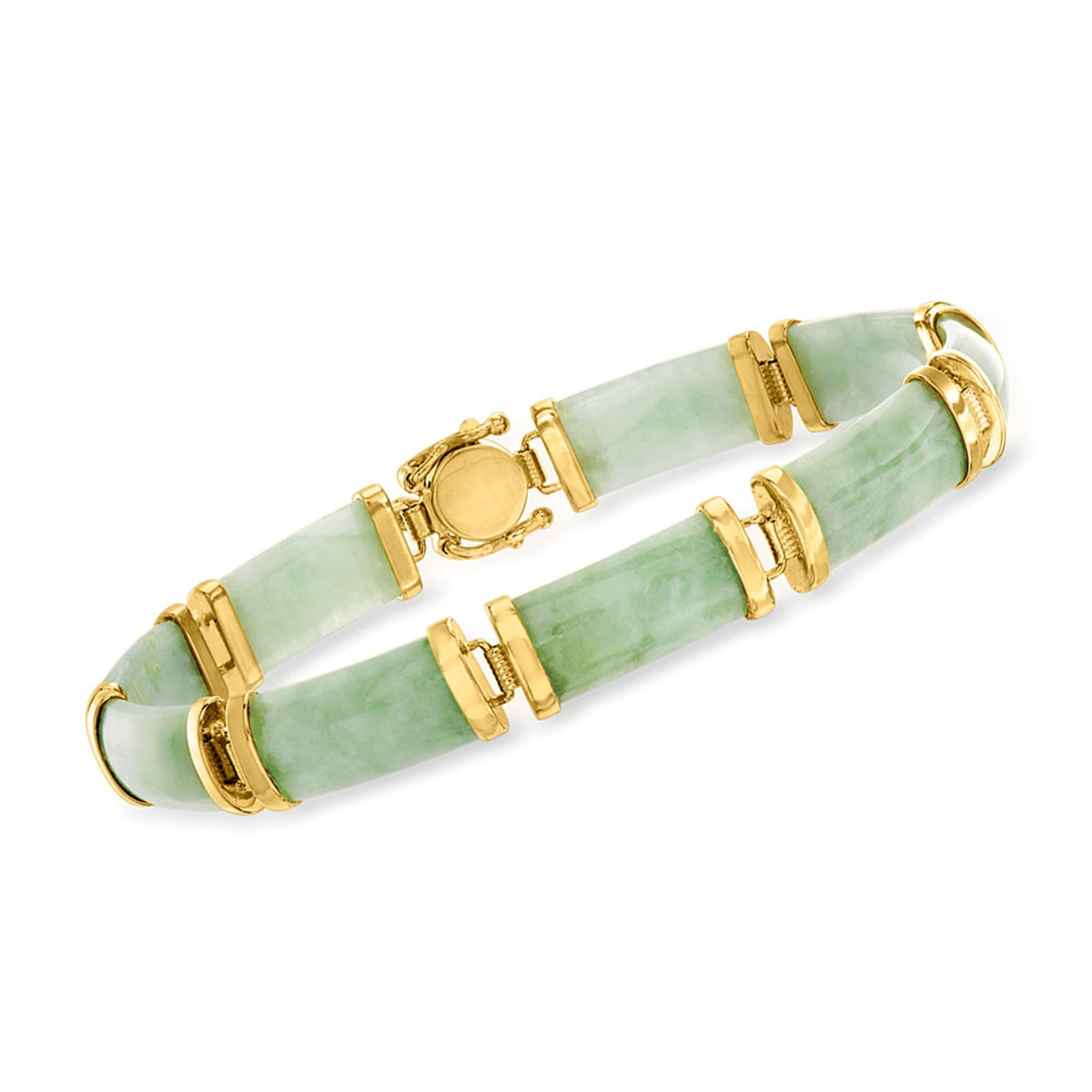 Ross-Simons | Pulsera Jade Buena Fortuna · Oro 18K sobre Plata 925