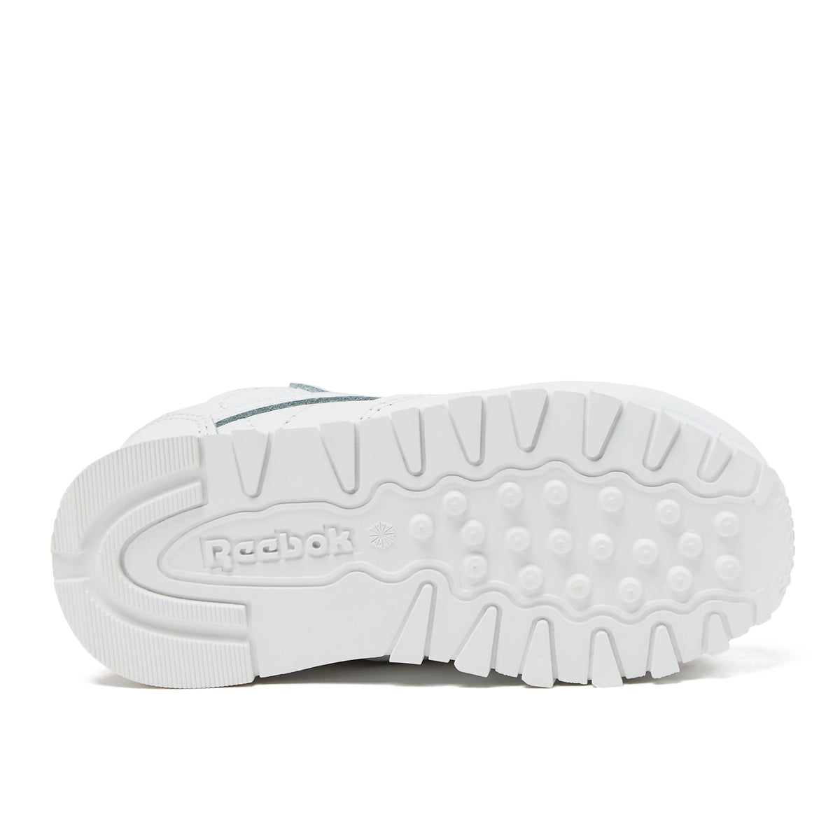 Reebok  -Tenis Casuales de Piel Reebok Classic Leather con Cordones para Niños (Blanco/Blanco) (Talla 20 - 26)