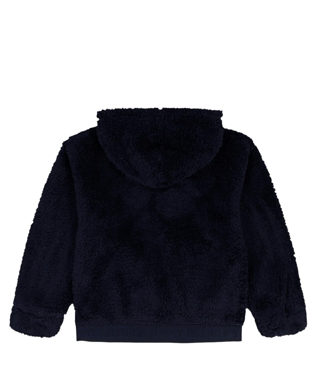 Chaqueta Sherpa Teddy Full-Zip Tommy Hilfiger | Pelo Rizado Bouclé Navy + Bandera TH | Niña (7T - 16T)