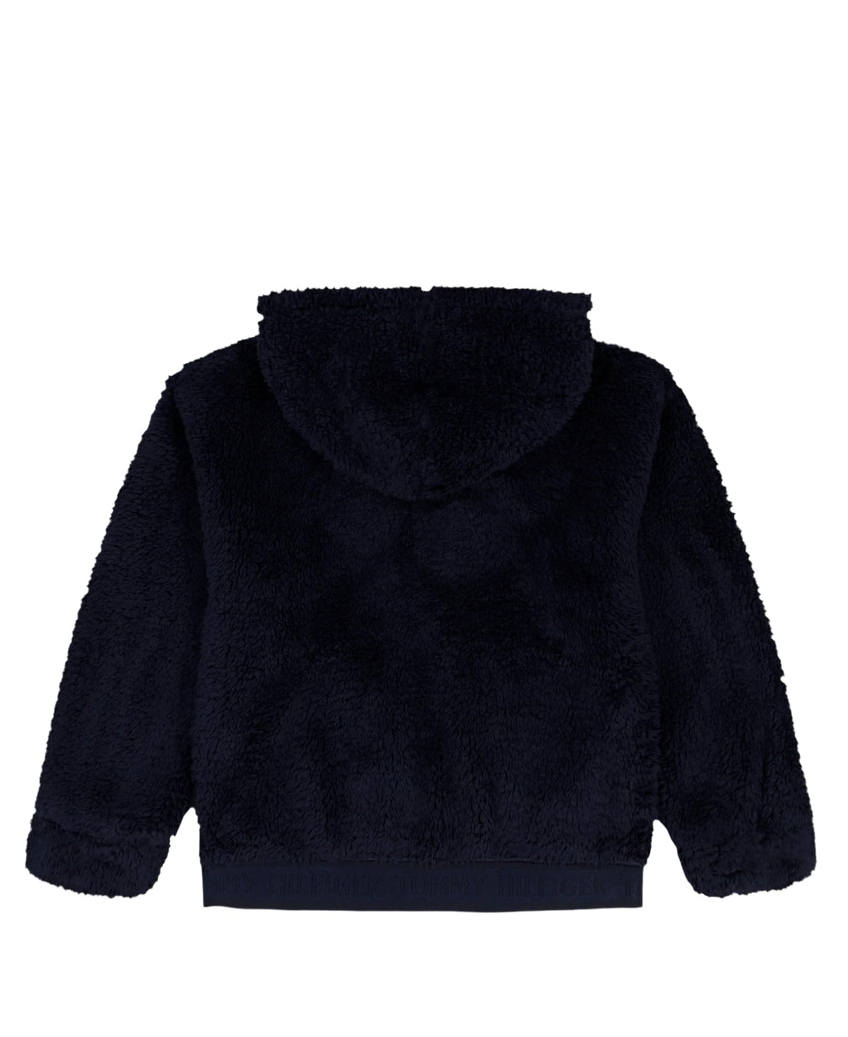 Chaqueta Sherpa Teddy Full-Zip Tommy Hilfiger | Pelo Rizado Bouclé Navy + Bandera TH | Niña (7T - 16T)