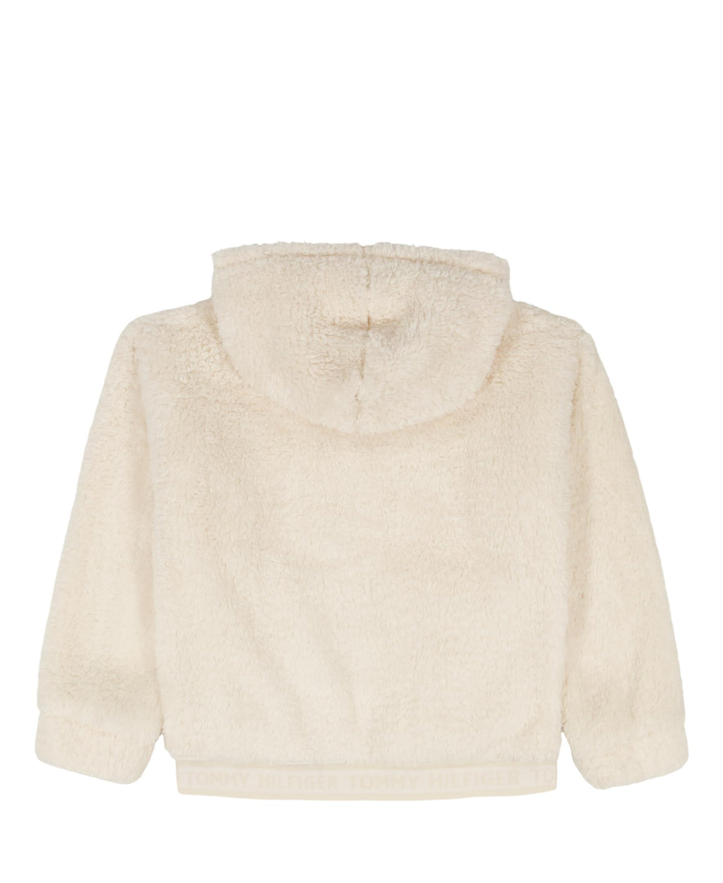 Hoodie Full-Zip Minky Sherpa Tommy Hilfiger | Pelo Sintético Ultrasuave Blanco + Logo Corazón | Niña  (7T - 16T)