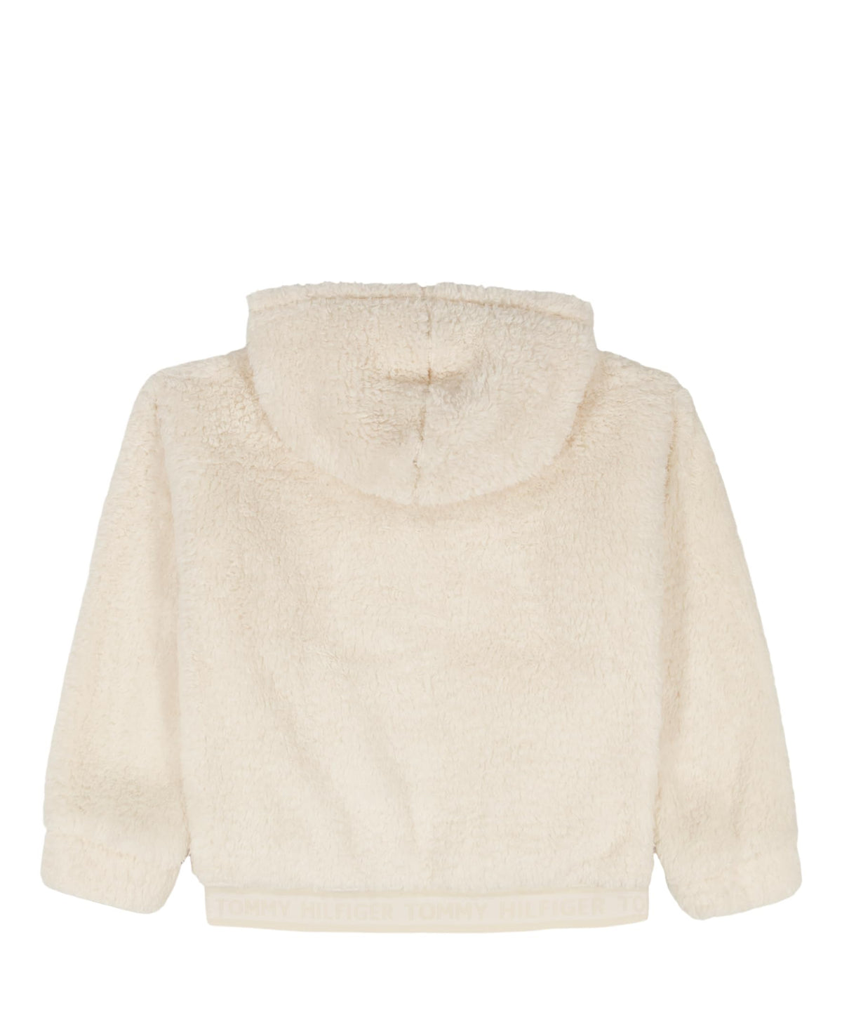 Hoodie Full-Zip Minky Sherpa Tommy Hilfiger | Pelo Sintético Ultrasuave Blanco + Logo Corazón | Niña  (7T - 16T)
