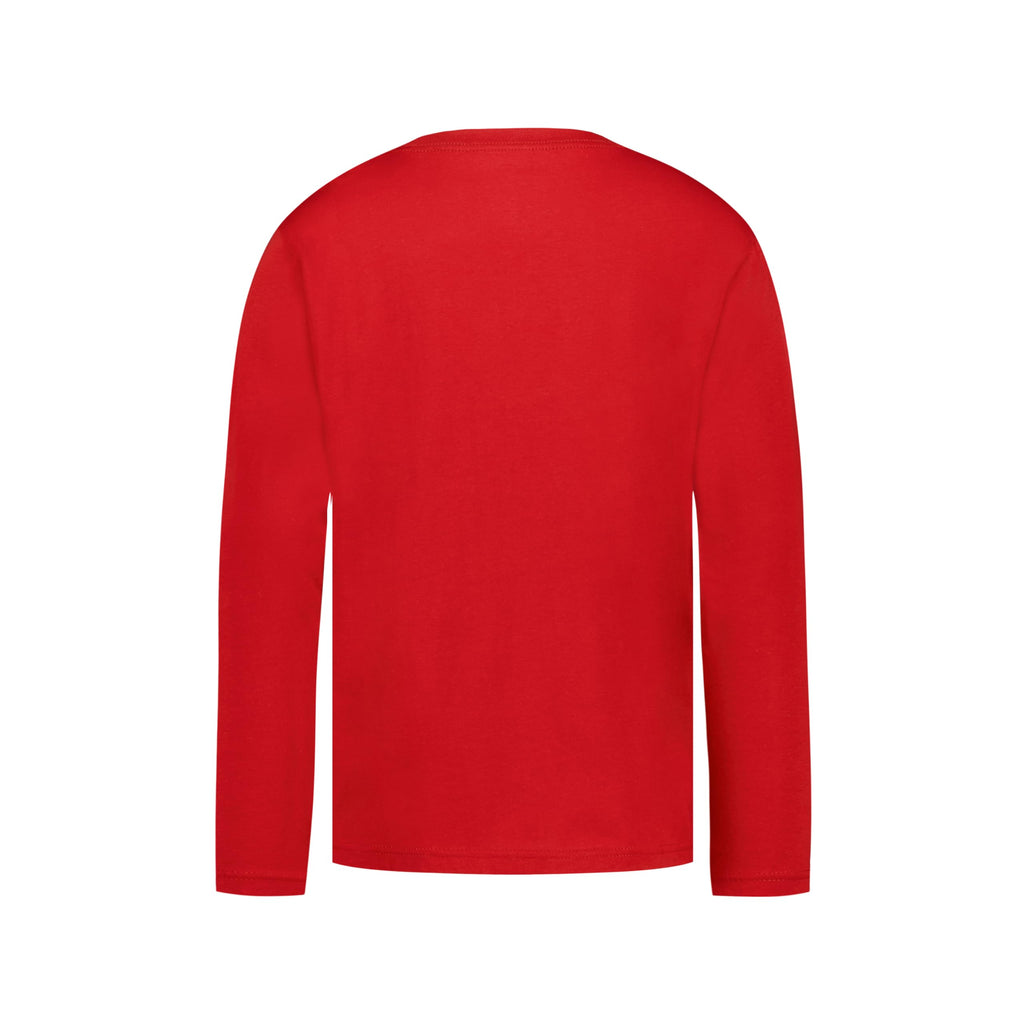 Tommy Hilfiger | Camiseta Niño Manga Larga Firma Script Manga Logo Bandera Bordado 100% Algodón Rojo (8-16T)