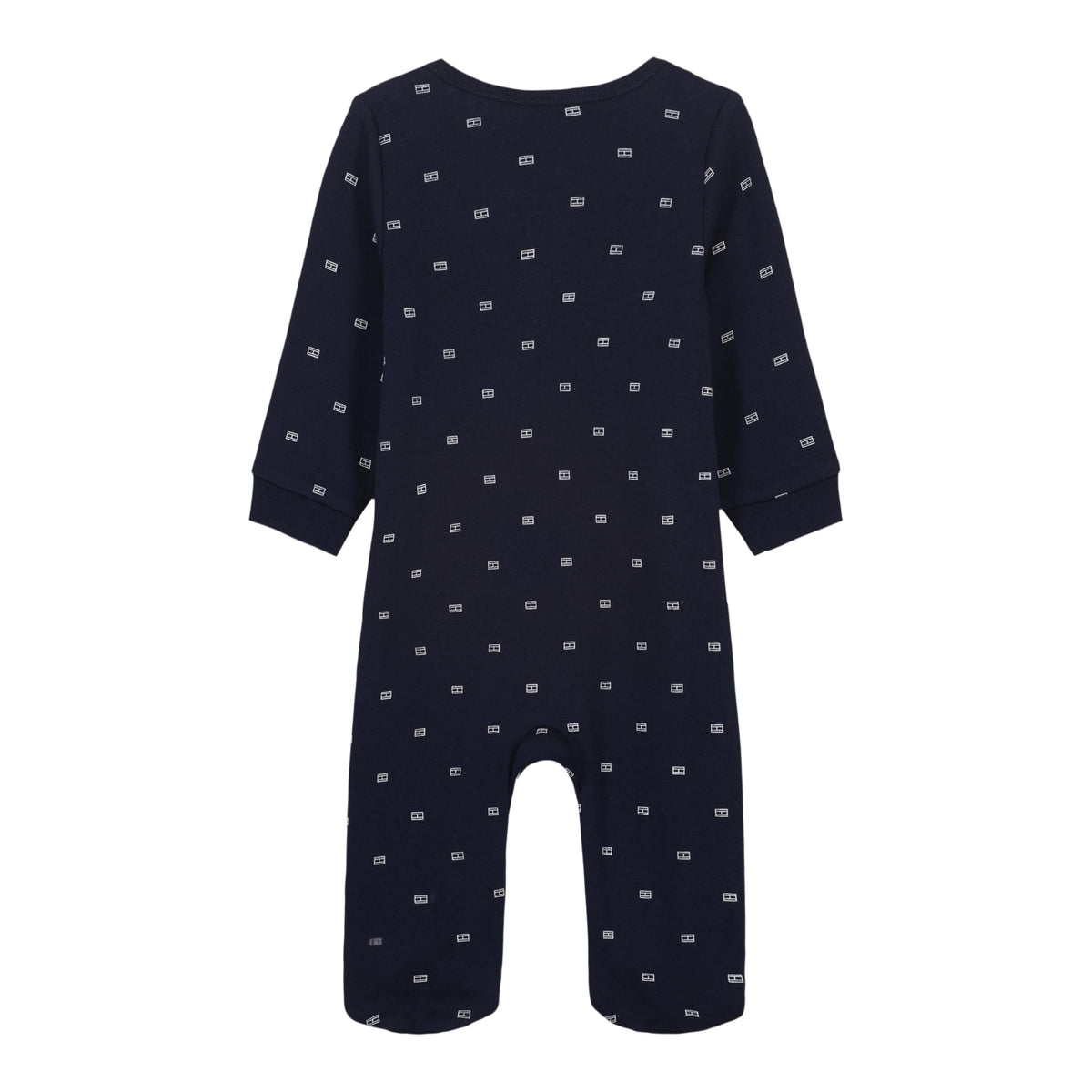Mono con Pies Manga Larga Tommy Hilfiger | Estampado Logo Allover | Azul Navy (0M - 9M)