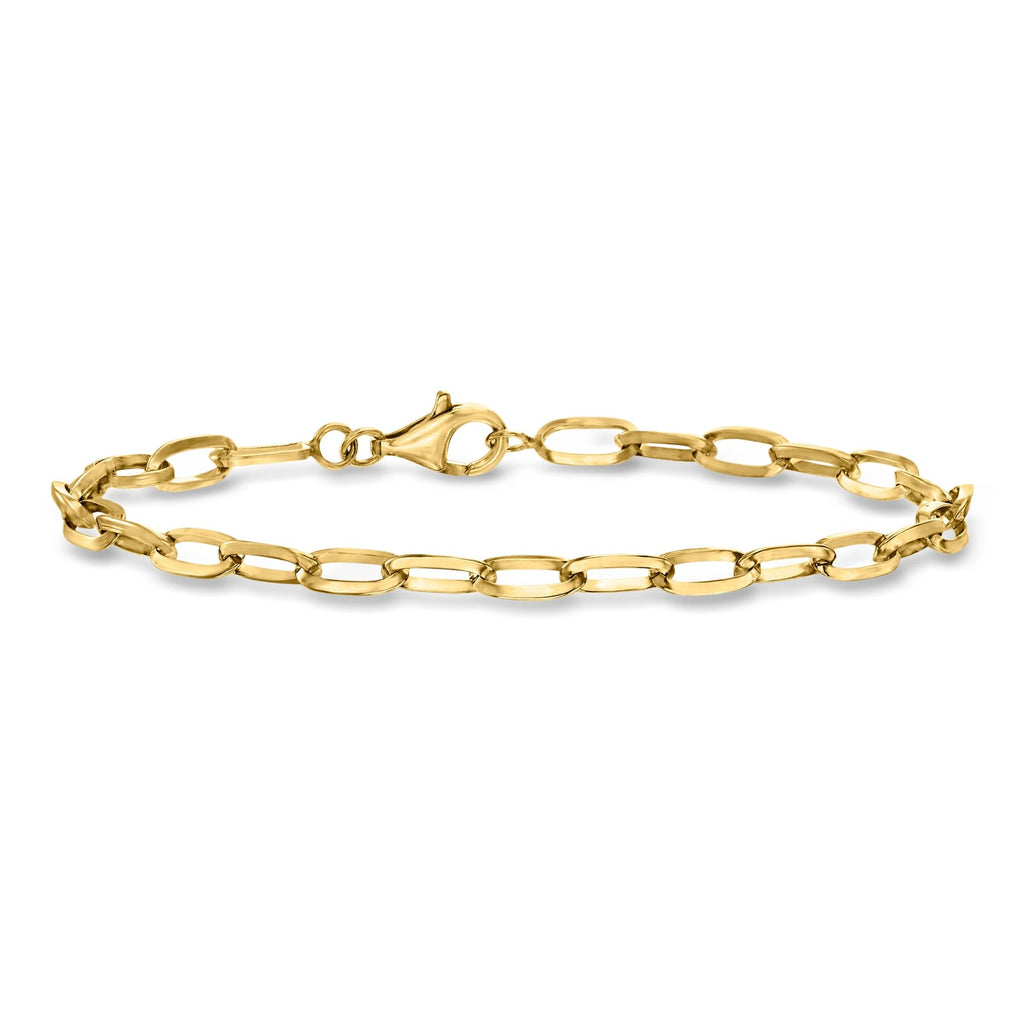 Pulsera de Eslabones Paper Clip en Oro 18K sobre Plata Esterlina — Ross-Simons