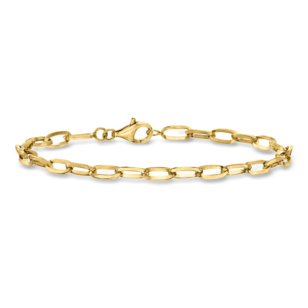 Pulsera de Eslabones Paper Clip en Oro 18K sobre Plata Esterlina — Ross-Simons