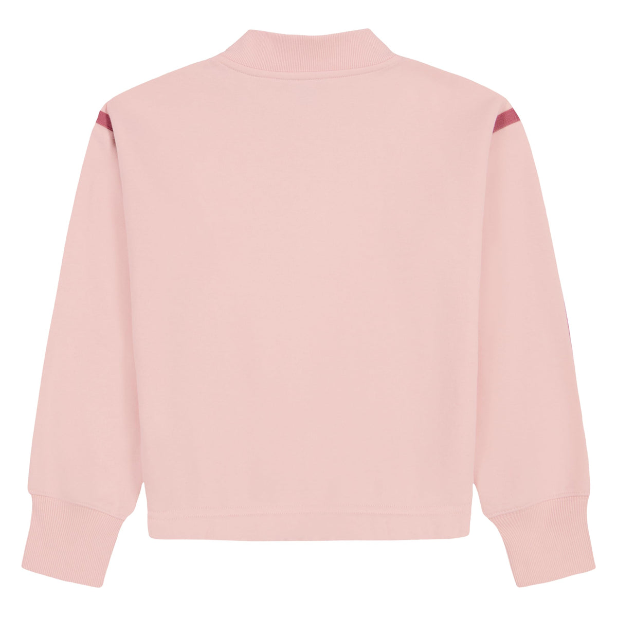 Quarter-Zip Fleece Tommy Hilfiger | Rosa Palo + Rayas Mauve + Parche Corazón Lentejuelas + Puños Acanalados | Niña (7T - 14T)