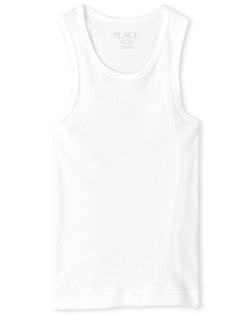 The Children's Place | Camisetas Sin Mangas Niño Pack 6 Algodón Acanalado Blanco Tank Top (2T - 16T)