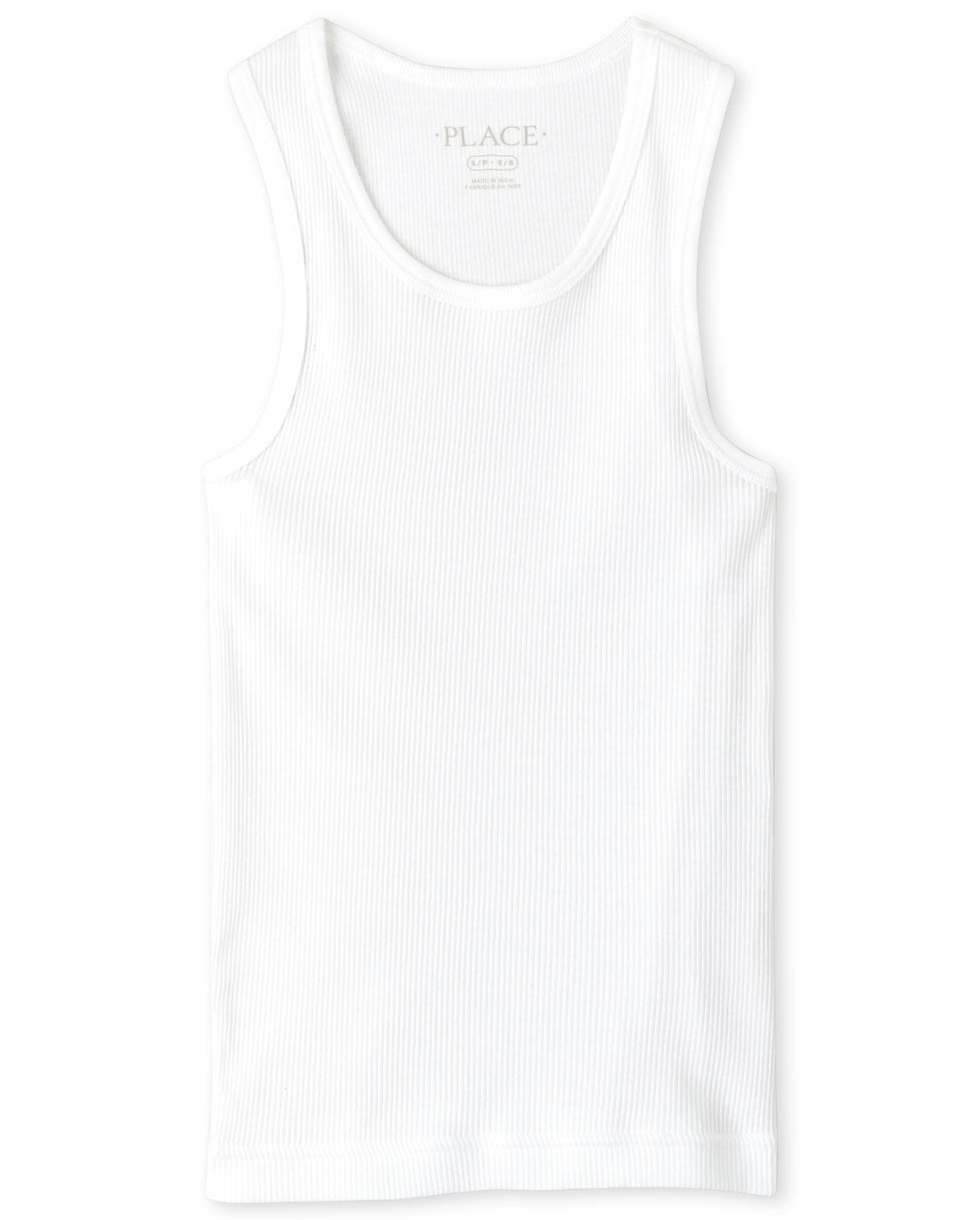 The Children's Place | Camisetas Sin Mangas Niño Pack 6 Algodón Acanalado Blanco Tank Top (2T - 16T)