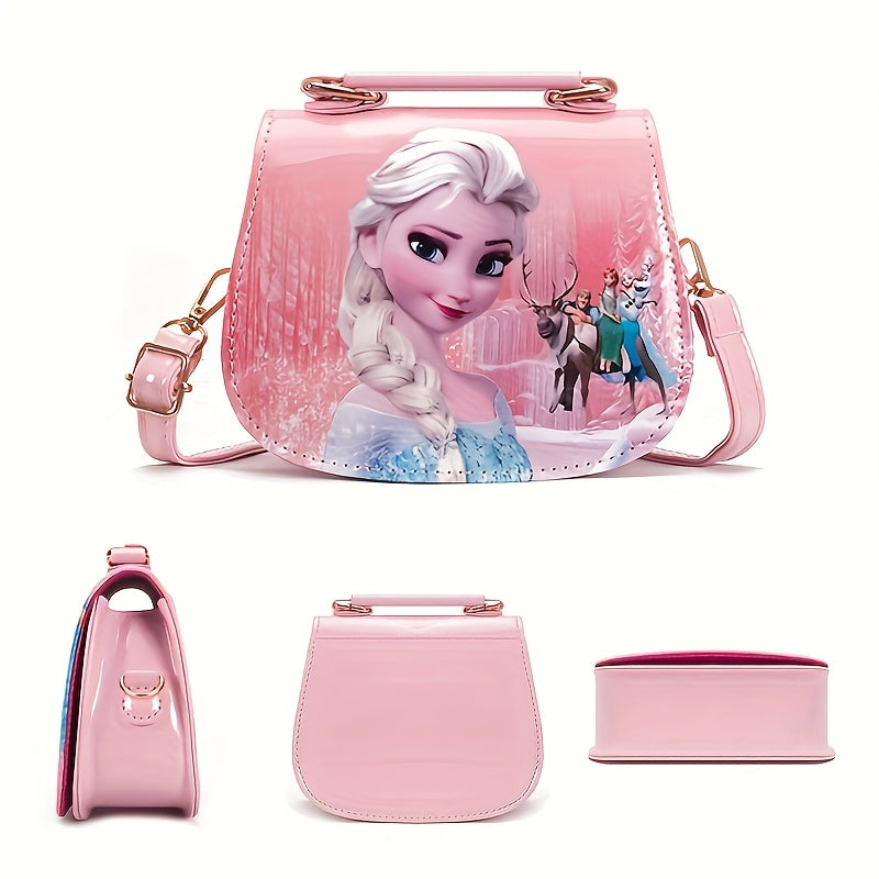 Mini Bolso Bandolera y de Hombro Morado con Diseño de Princesa Animada y Efecto Charol (Ideal para Regalos y Ocasiones Especiales)