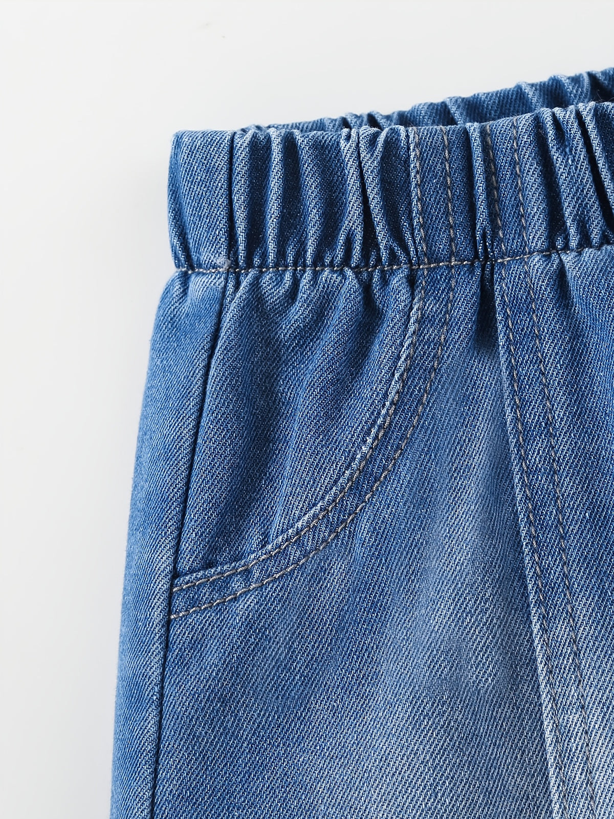 Shorts de Mezclilla Lavada para Niñas con Borlas y Lazos Decorativos (Estilo Casual y de Moda para Verano) (Talla 4Y y 5Y)