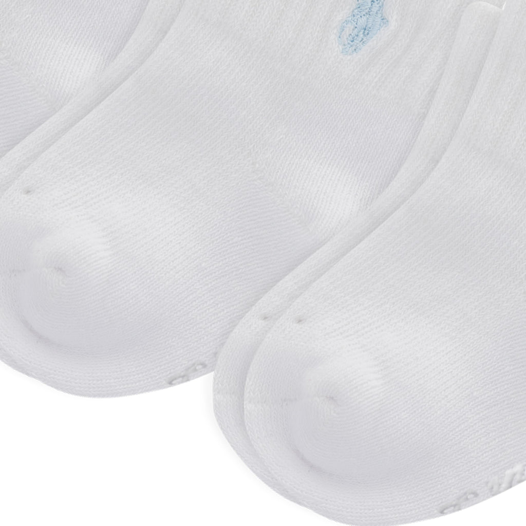 Polo Ralph Lauren | Calcetines Bebé Pack 6 Algodón Pony Bordado Azul Cielo Stay-Up Tobillero Blanco 0-24 Meses