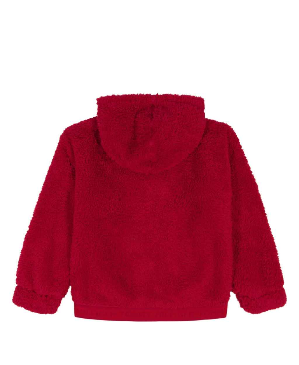 Chaqueta Sherpa Teddy Full-Zip Tommy Hilfiger | Pelo Rizado Bouclé Rojo + Logo Corazón TH | Niña (7T - 16T)