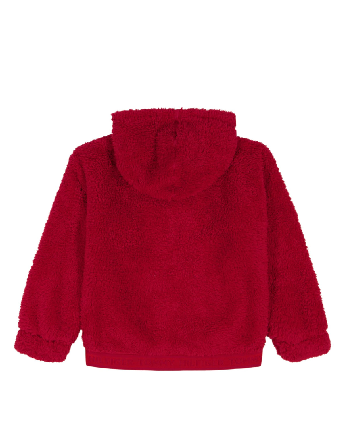 Chaqueta Sherpa Teddy Full-Zip Tommy Hilfiger | Pelo Rizado Bouclé Rojo + Logo Corazón TH | Niña (7T - 16T)