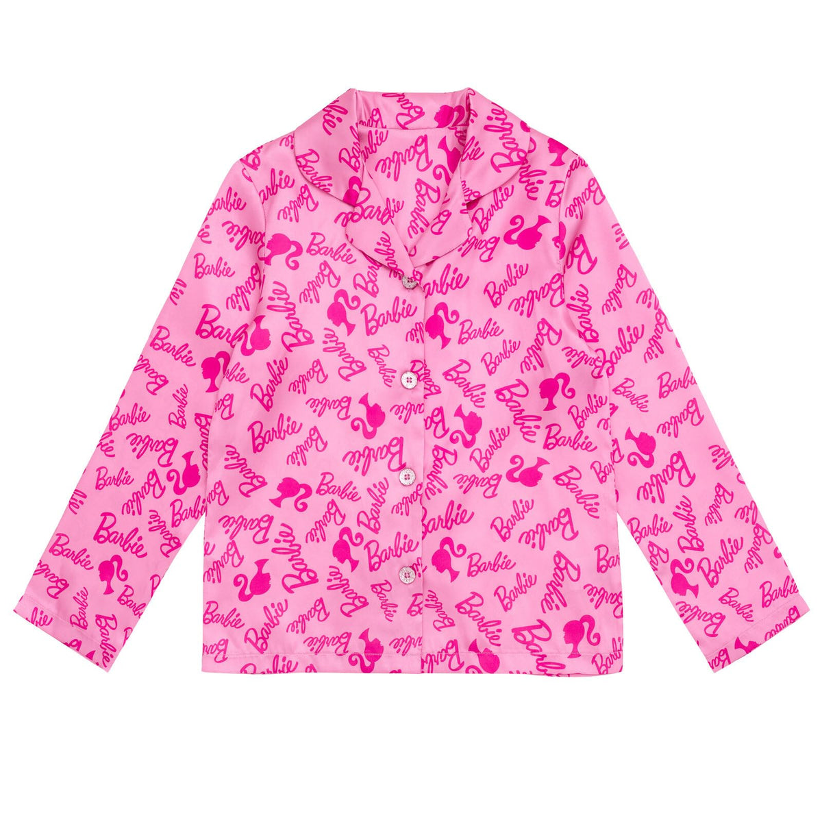 Pijama 2 Piezas Barbie Oficial | Satén Suave + Estampado Completo + Manga Larga | Niña 4-16 Años