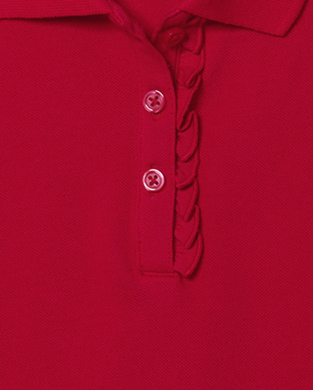 The Children's Place Polo Piqué Niña | Rojo • Manga Larga con Volantes