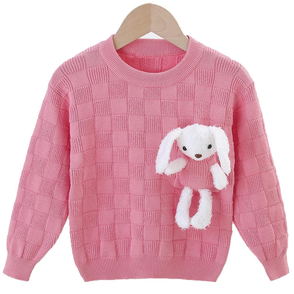 Conjunto 2 Piezas para Niña: Suéter con Conejito 3D y Jean Acampanado con Lazos y Perlas