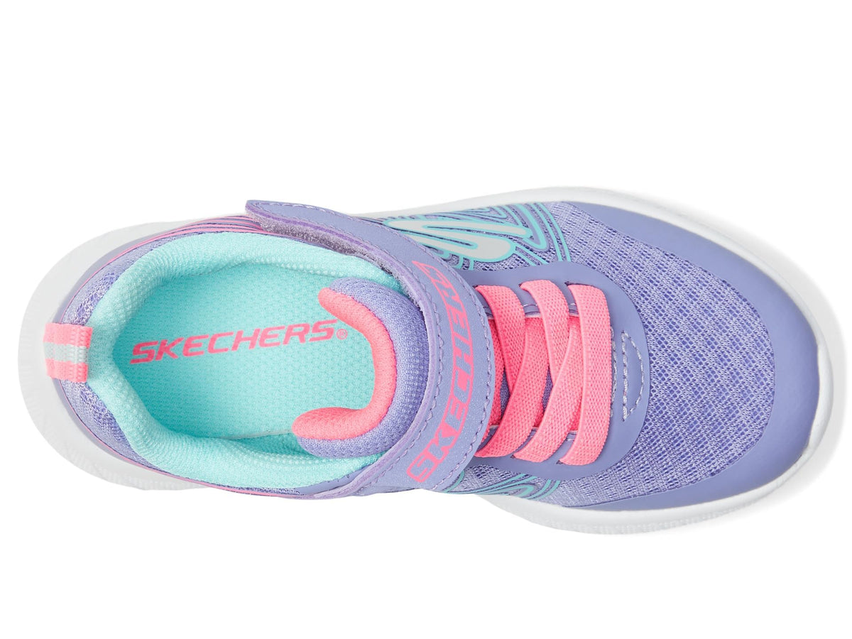 Skechers - Tenis Deportivos Skechers Girls' Microspec Advance con Cierre Adaptable y Lavables para Niña (Morado/Rosa) (Talla 21 - 36)