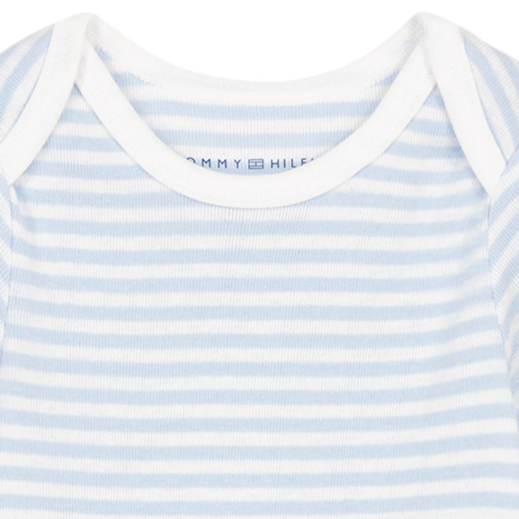 Pack 4 Bodies Manga Corta Tommy Hilfiger | Azul Cielo y Blanco | Niño/Bebé  (0M - 18M)