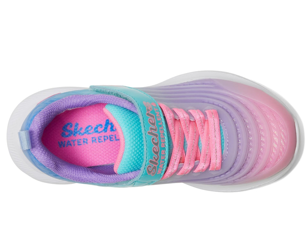 Skechers - Tenis Deportivos Girls' Microspec Advance con Cierre Adaptable y Lavables para Niña (Multicolor Degradado) (Talla 27 - 36)