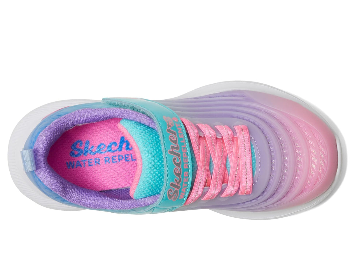 Skechers - Tenis Deportivos Girls' Microspec Advance con Cierre Adaptable y Lavables para Niña (Multicolor Degradado) (Talla 27 - 36)