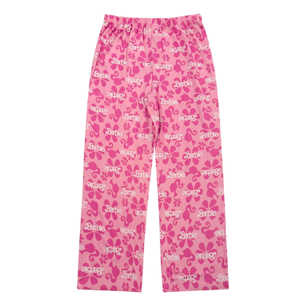 Pijama 2 Piezas Barbie Oficial Floral | Manga Corta Botones Estilo Abrigo + Pantalón | Niña Rosa (4-10 Años)
