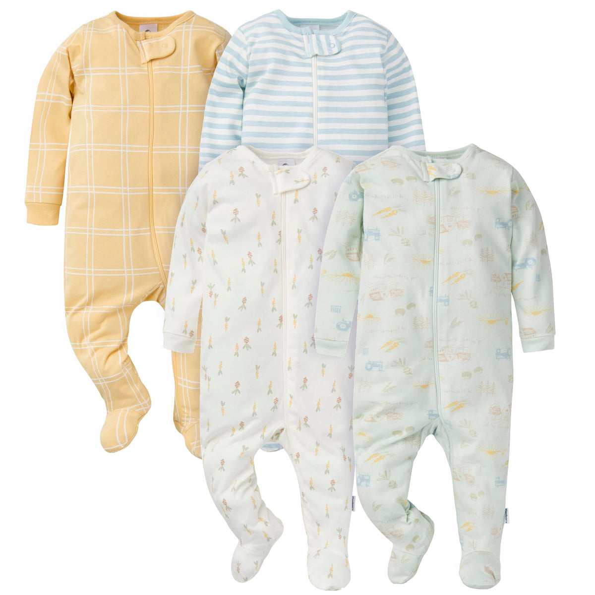 Gerber | Paquete 4 Mamelucos Sleep N' Play para Bebé Niña
