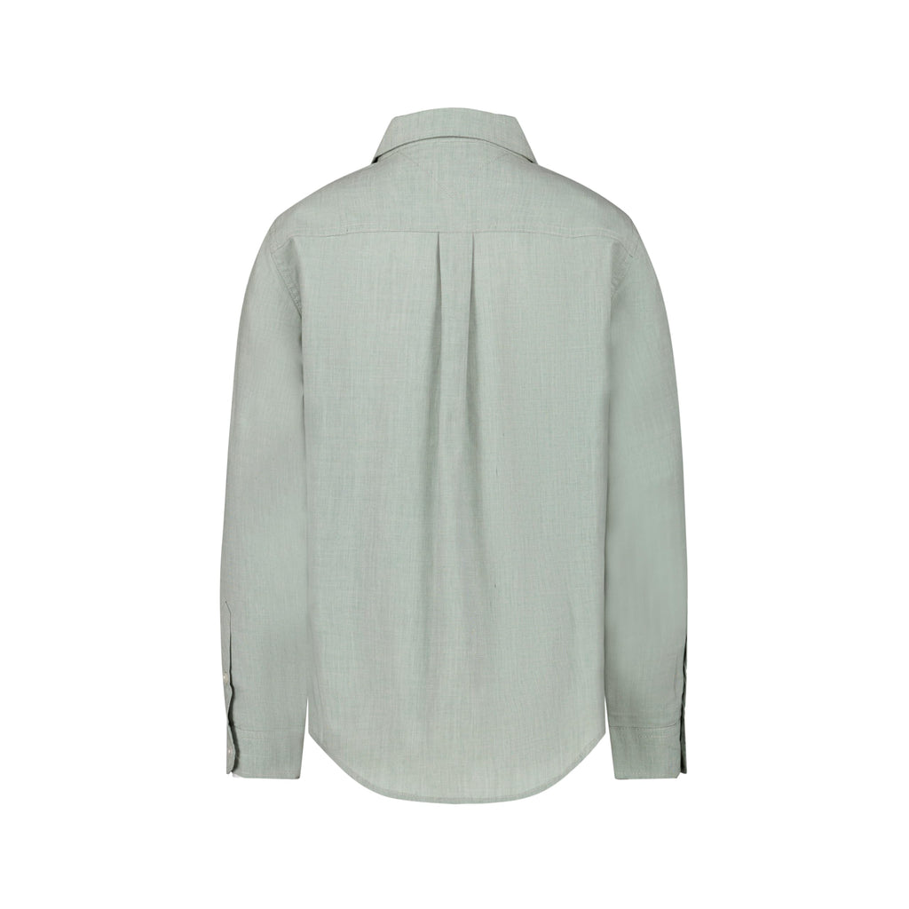 Tommy Hilfiger | Camisa Casual Manga Larga Sólida Verde Menta Niño (8T - 16T)