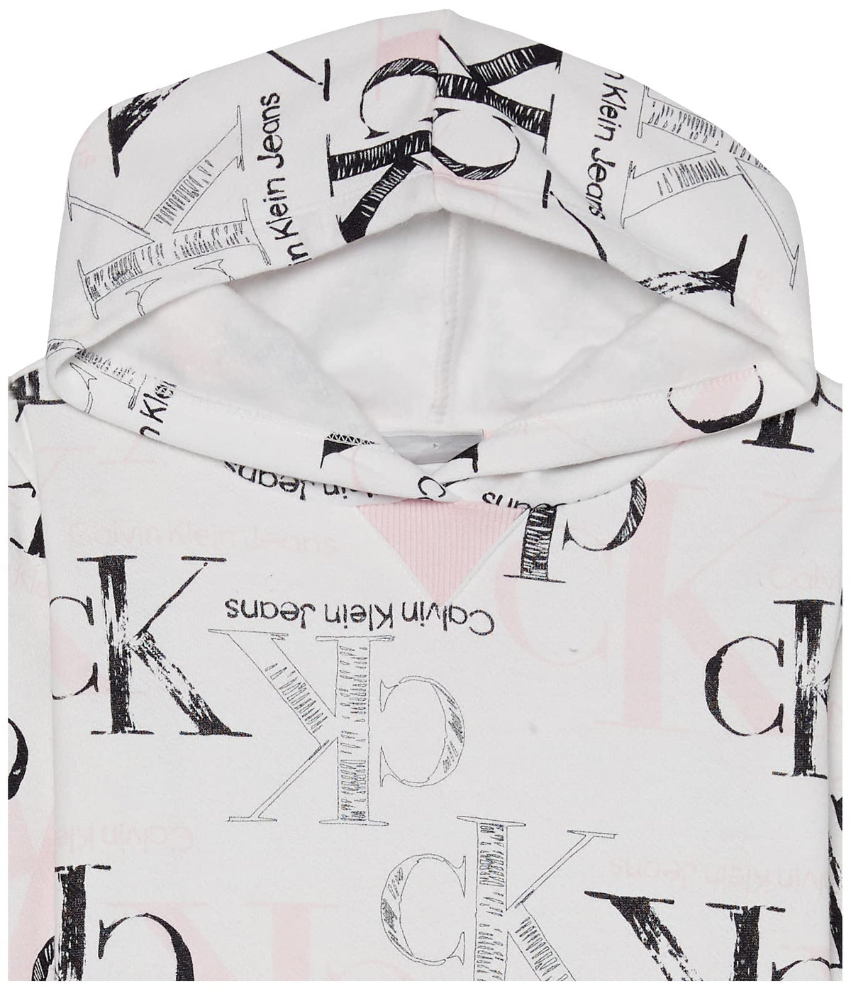 Calvin Klein Conjunto 2 Piezas Niña | Hoodie Estampado Logo CK Blanco + Jogger Rosa Bebé — 60% Algodón 40% Poliéster • CK Jeans