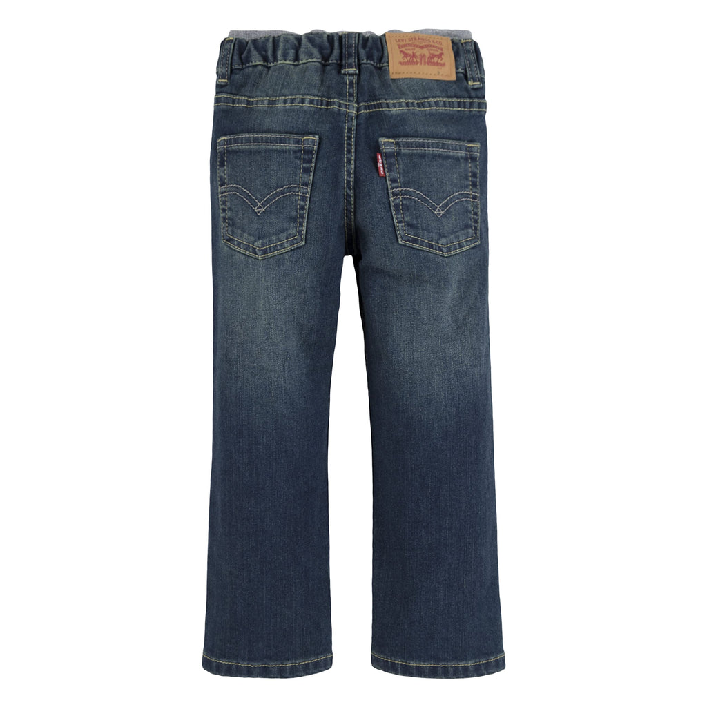 Levi's | Jeans Bootcut Denim Azul Oscuro Lavado Cintura Elástica Bebé Niño (3M - 4T)