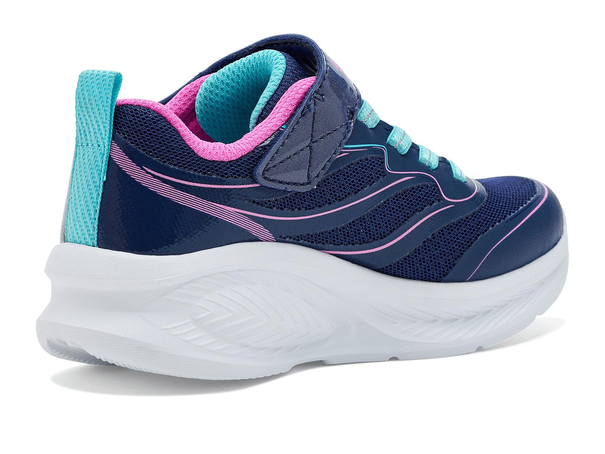 Skechers - Tenis Deportivos con Luces LED Kids' Cosmic Glow 2.0 con Cierre Adaptable para Niña (Azul Marino/Multicolor) (Talla 27 - 35)