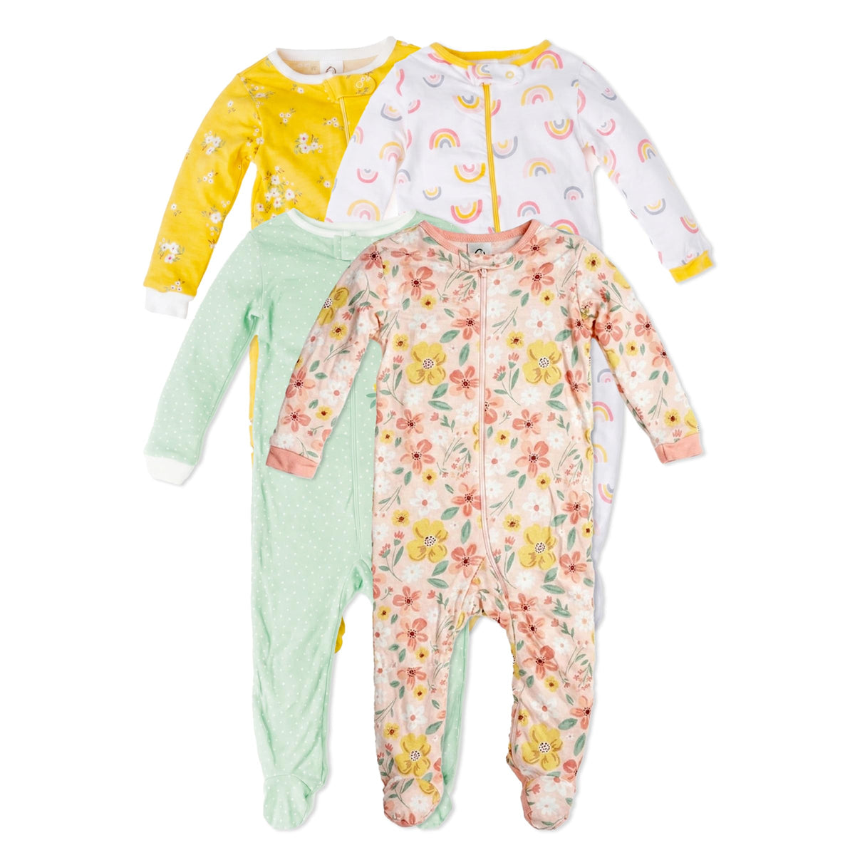 Gerber | Paquete 4 Mamelucos Sleep N' Play para Bebé Niña