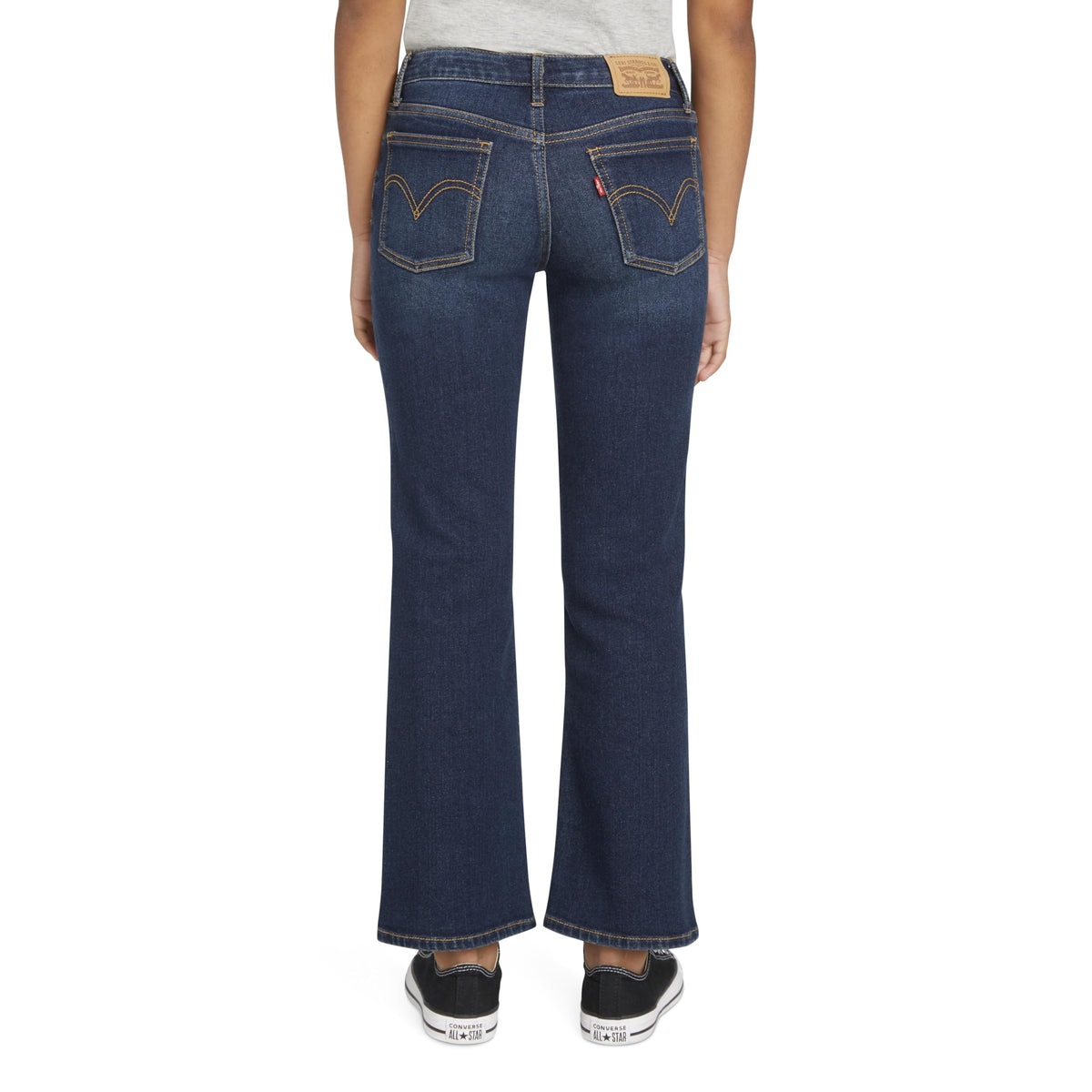 Jean Straight Cropped Levi's | Índigo Oscuro Dark Wash + Costuras Doradas Gruesas + Arcuata | Niña (4T - 16T)